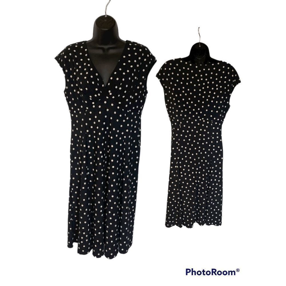 Black Label by Evan-Picone Polka Dot Midi Dress